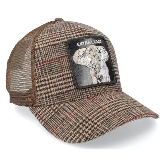 Authentic Goorin Bros The Farm Trucker Hat PLAID ELEPHANT "EXTRA LARGE" NWT - Picture 1 of 8